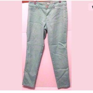 Women's EXPRESS  Green Denim Skinny Jeans Sz 6